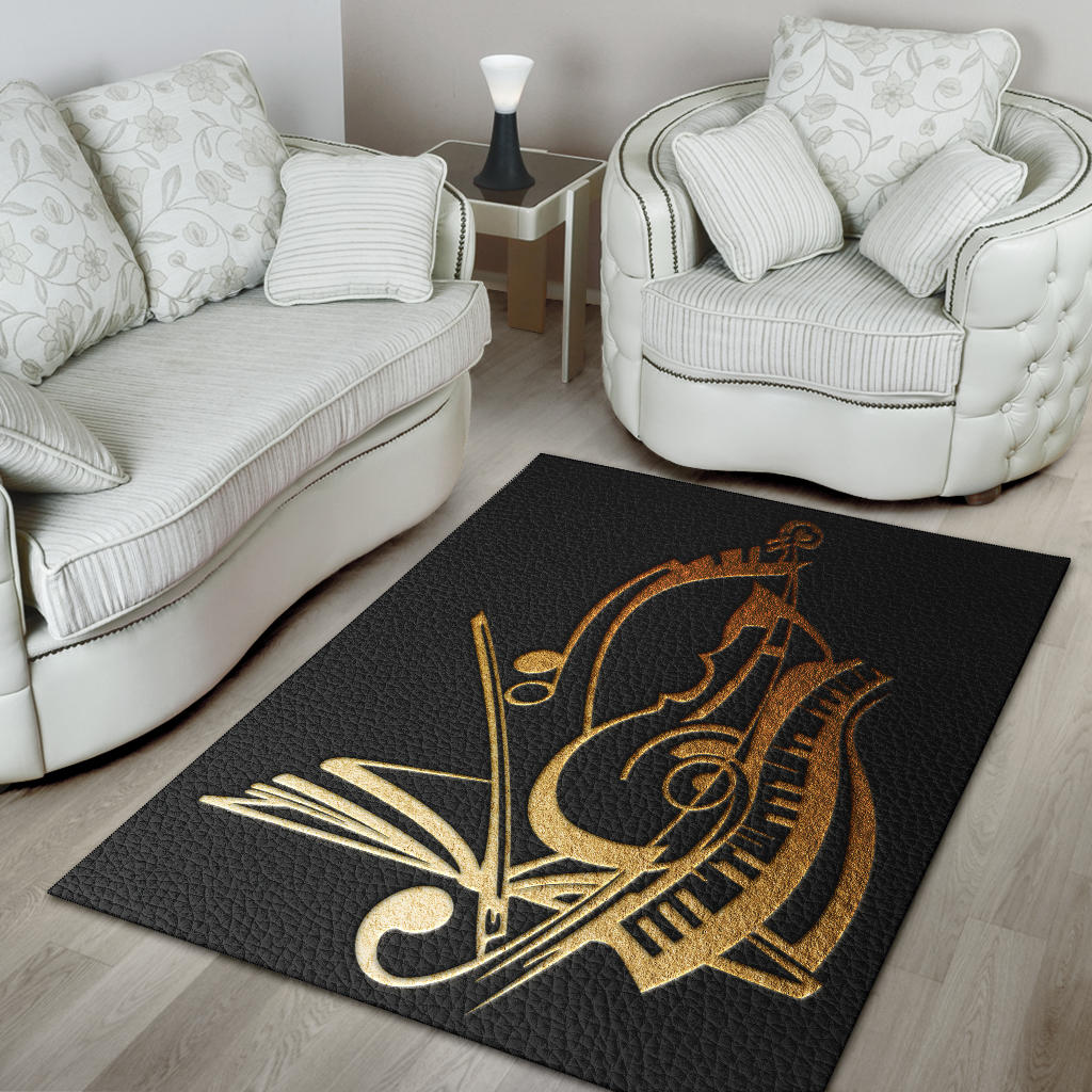 Music Art Leather Rug