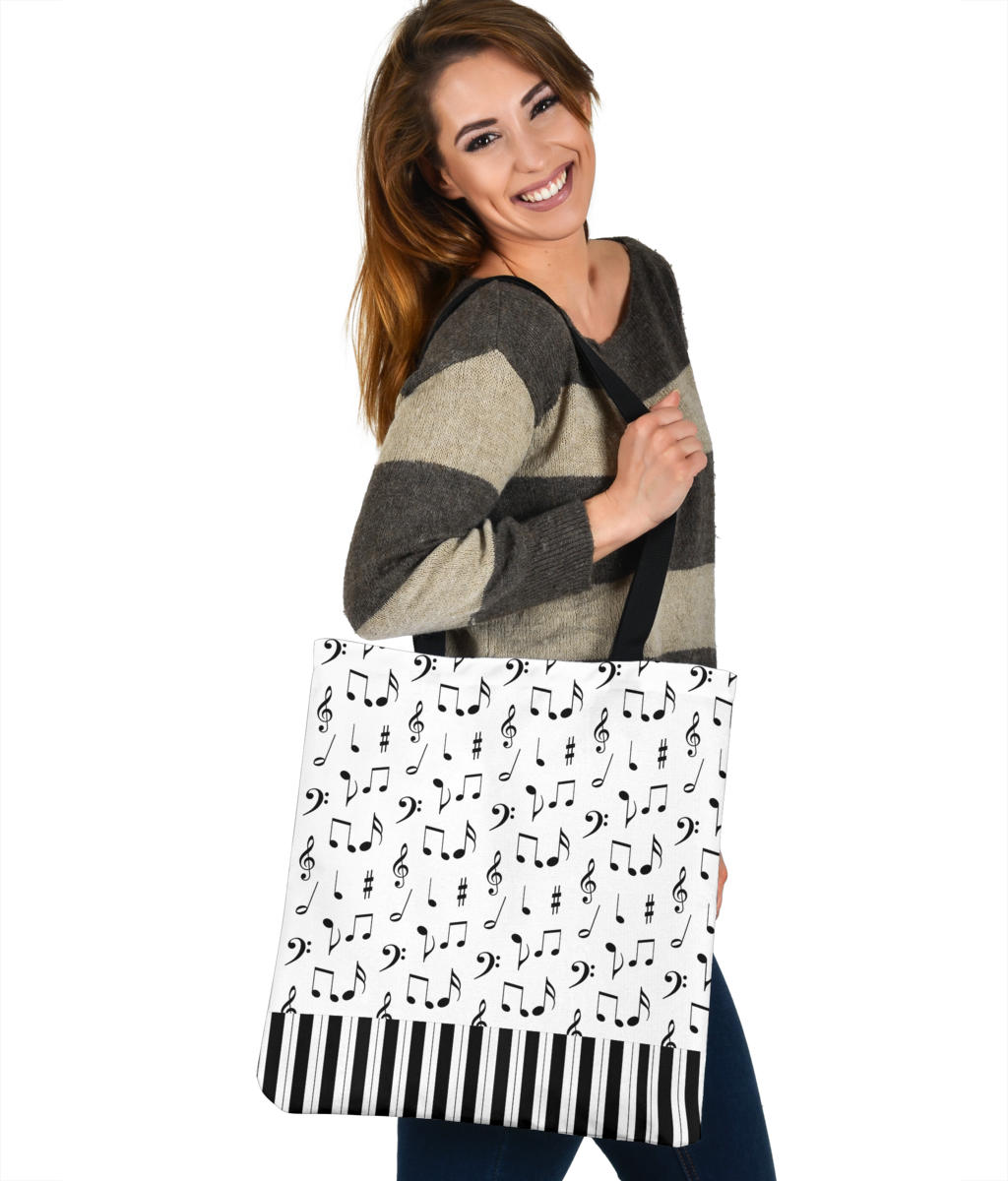 Musical Notes And Piano Art Tote Bag