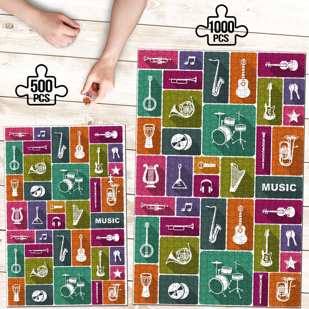 Music Instruments Wood Jigsaw Puzzle