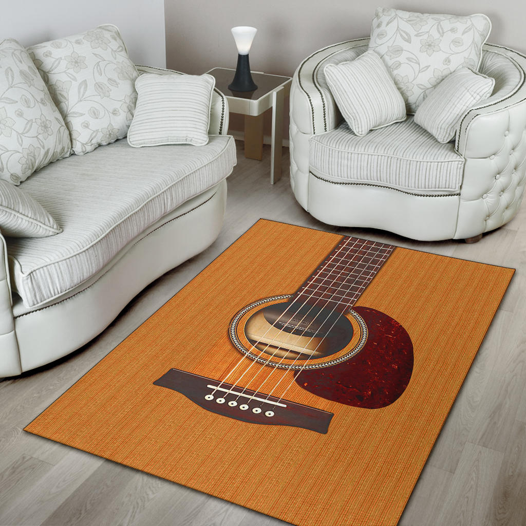 Wooden Guitar Area Rug