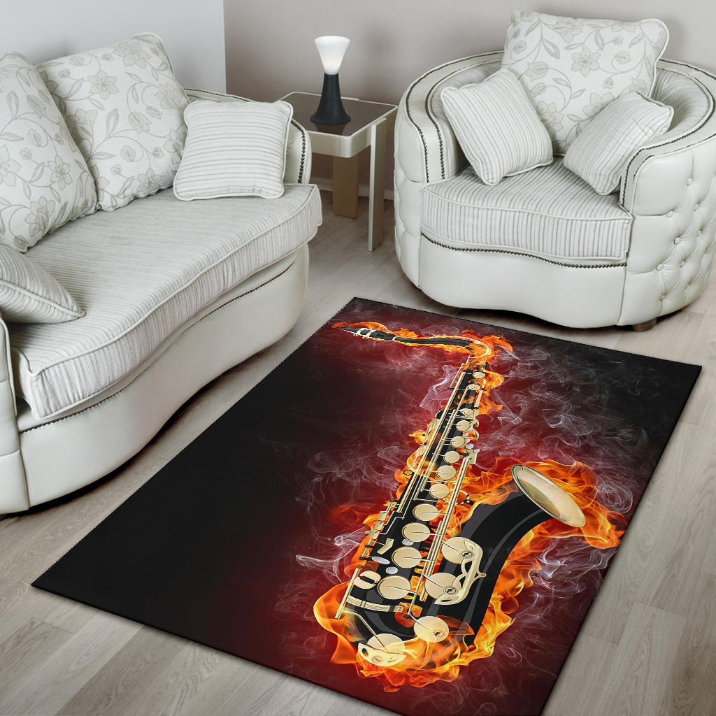 Saxophone Flame Area Rug