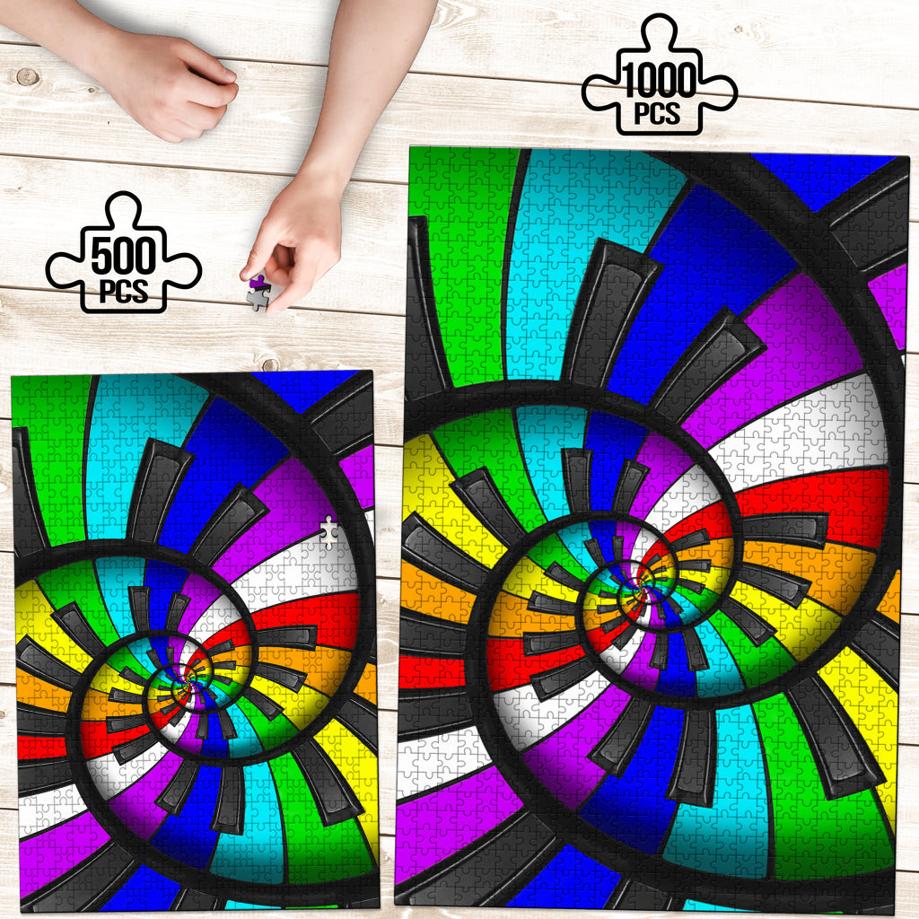 Piano Rainbow Keys Wood Jigsaw Puzzle
