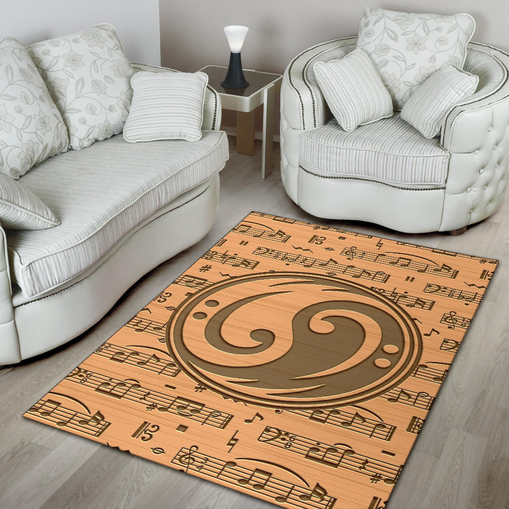Yin Yang Bass Clef Area Rug