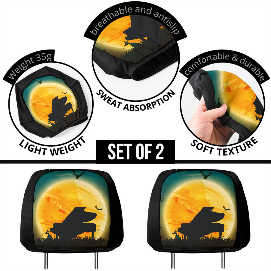 Piano Moon Headrest Covers