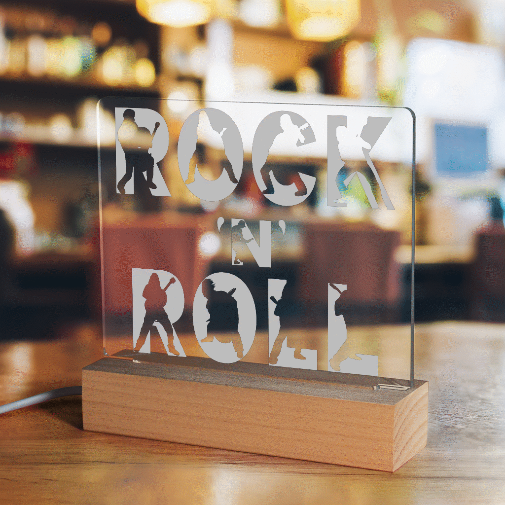 Rock N Roll Guitar Light Up Acrylic