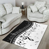 Piano Keys And Music Notes Area Rug