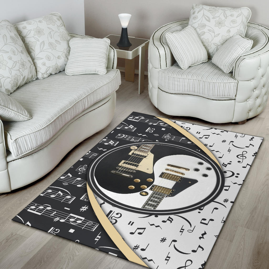 Yin Yang Guitars Area Rug