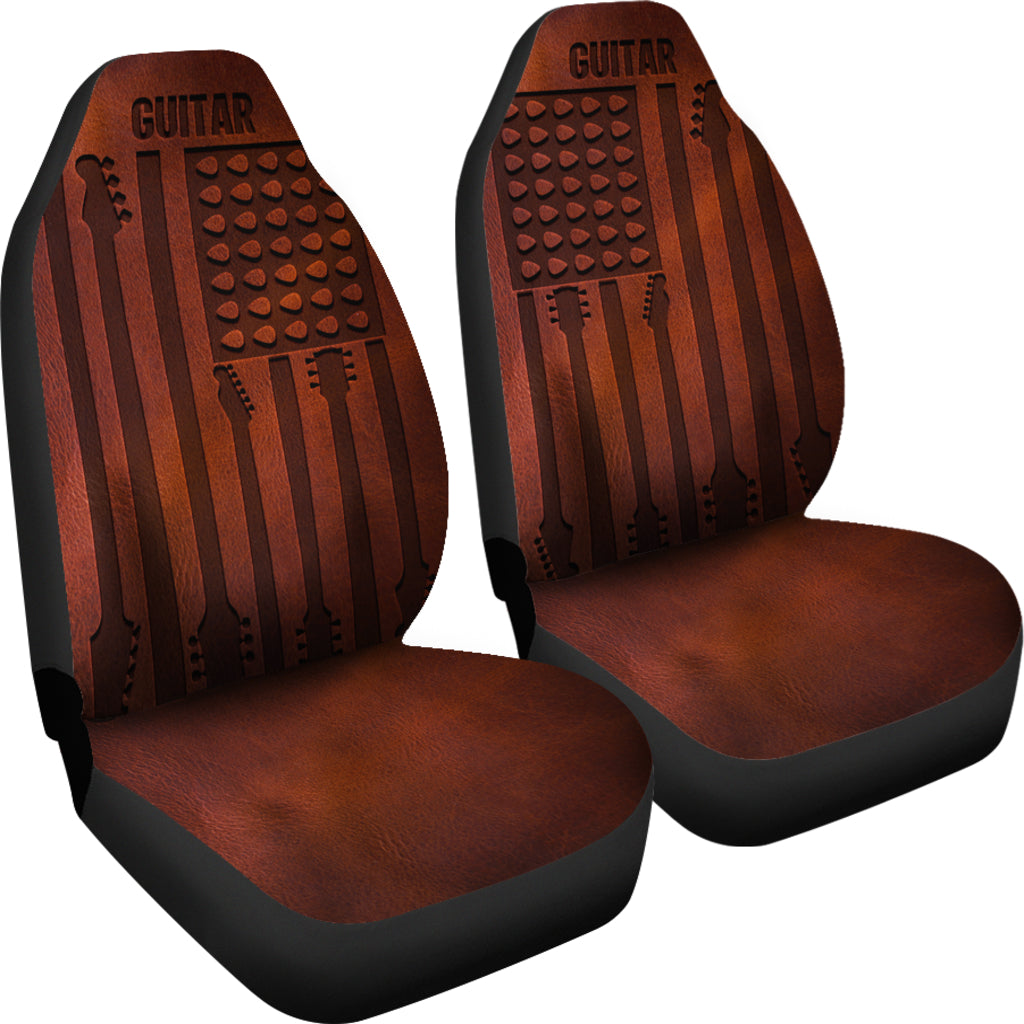Guitar American Flag Car Seat Covers