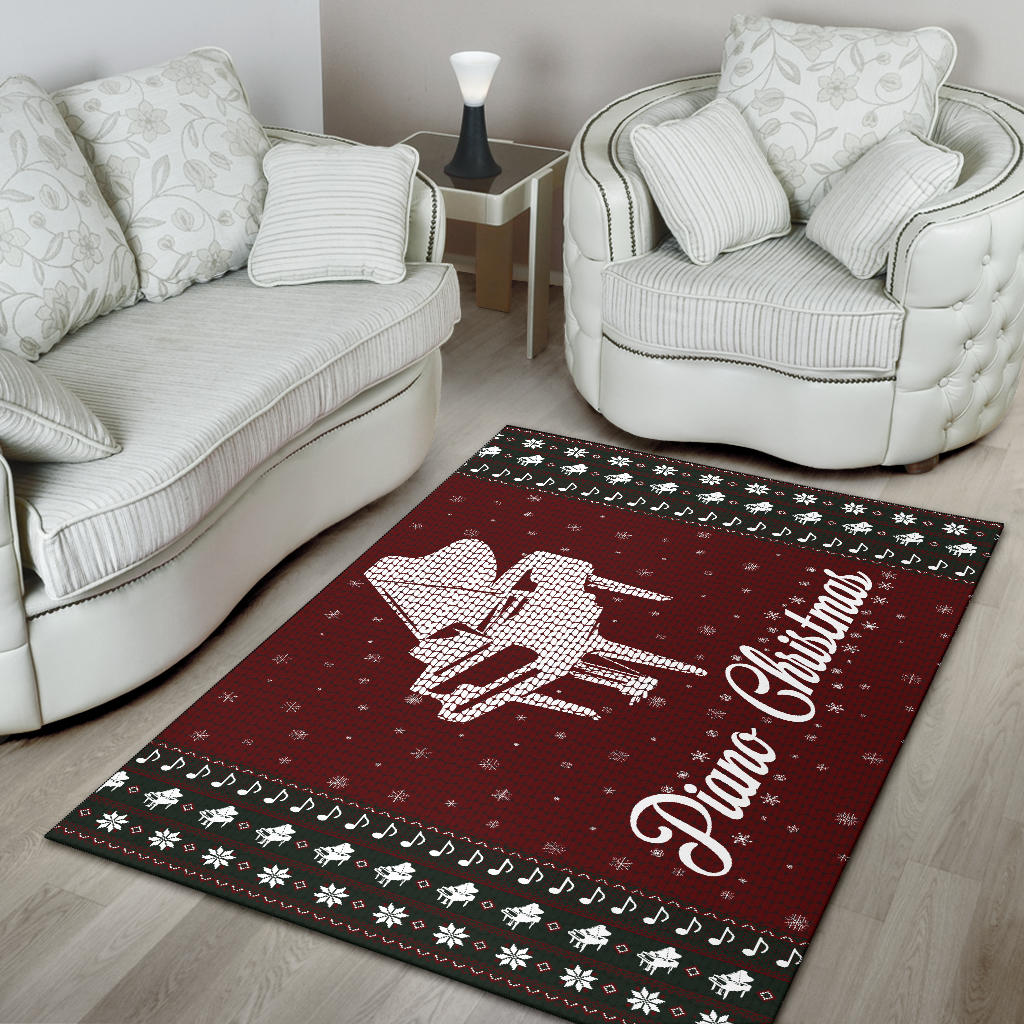 Piano Christmas Area Rug