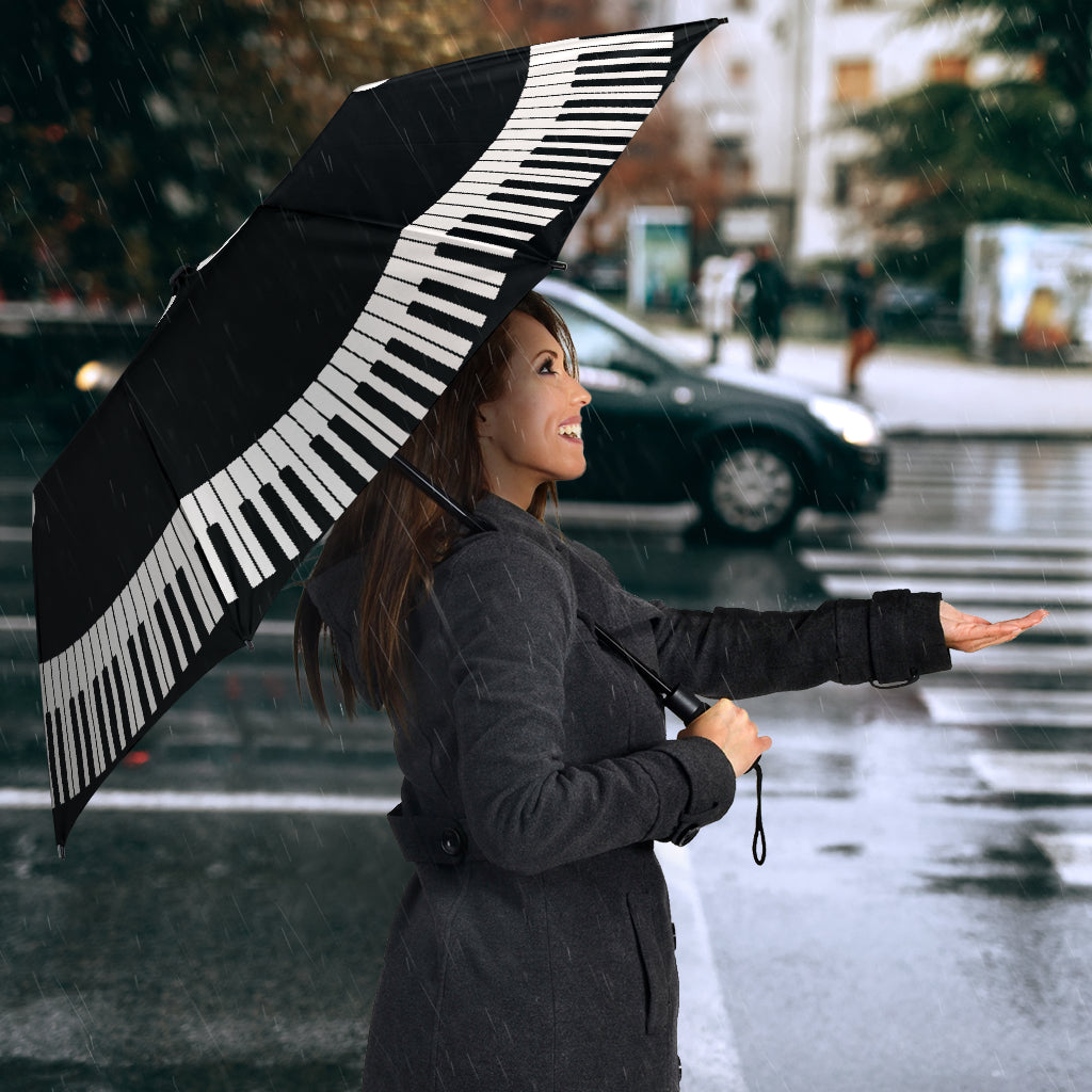 Piano Keys With Bass Clef Heart Umbrella