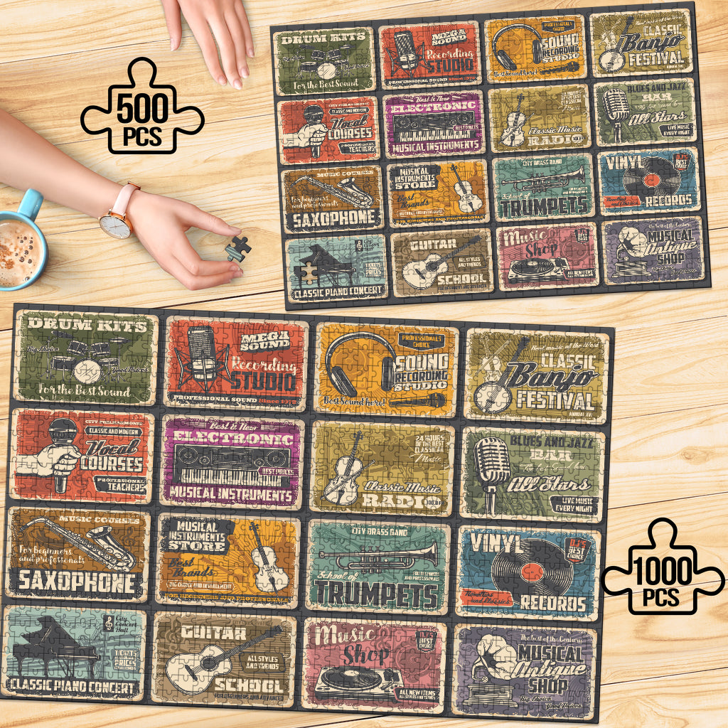 Music Catalogue Wood Jigsaw Puzzle