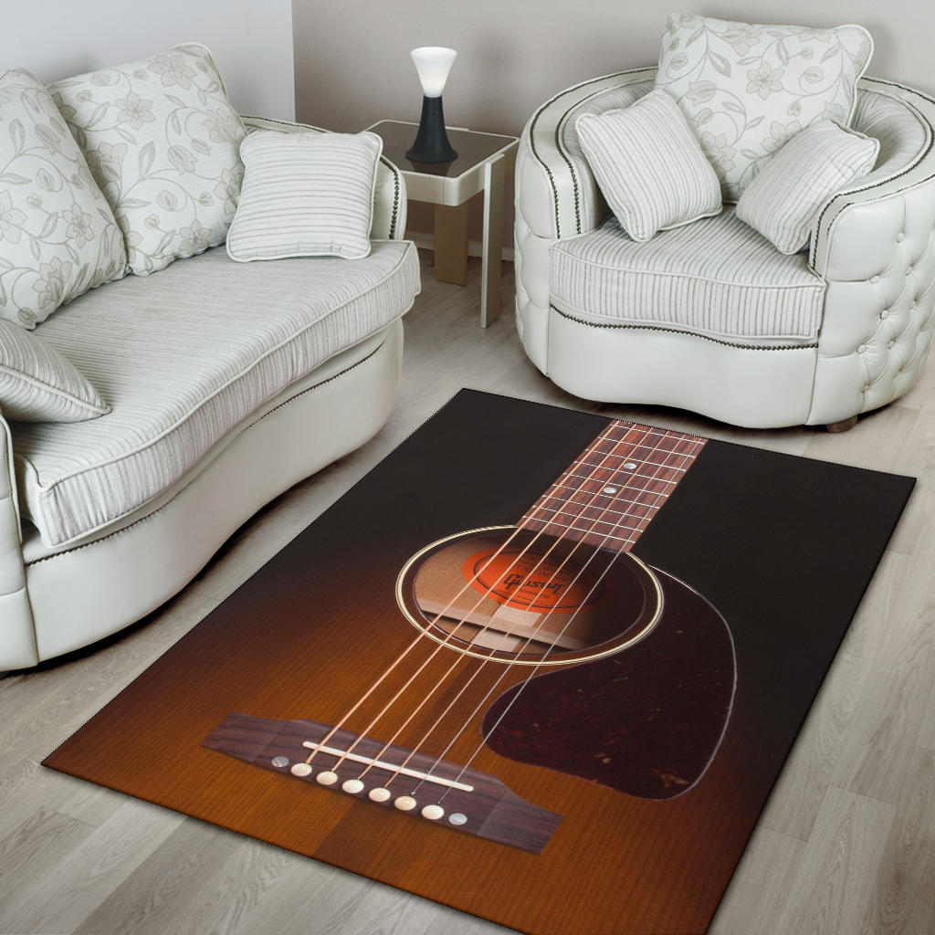 Black Guitar Area Rug