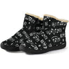 Music Notes Sheet Black Cozy Winter Boots