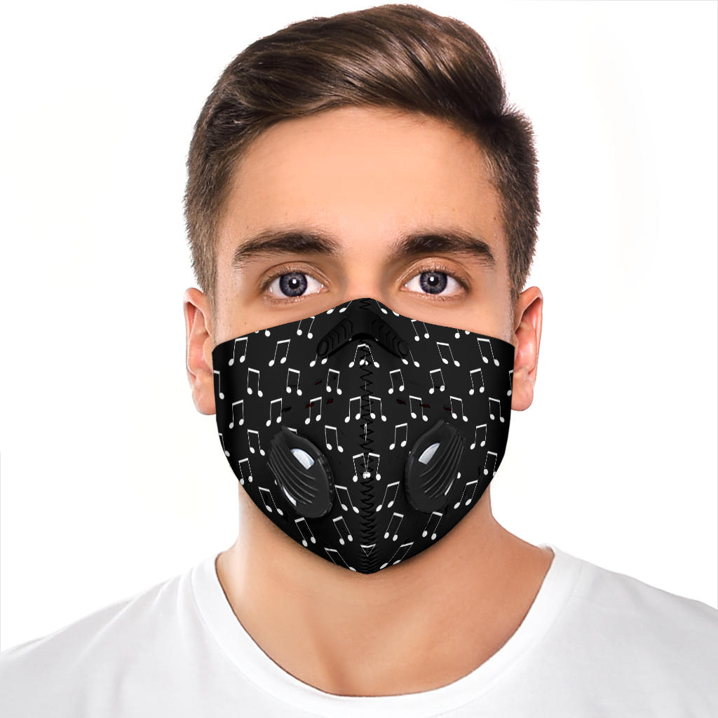 Musical Note Black Premium Face Mask