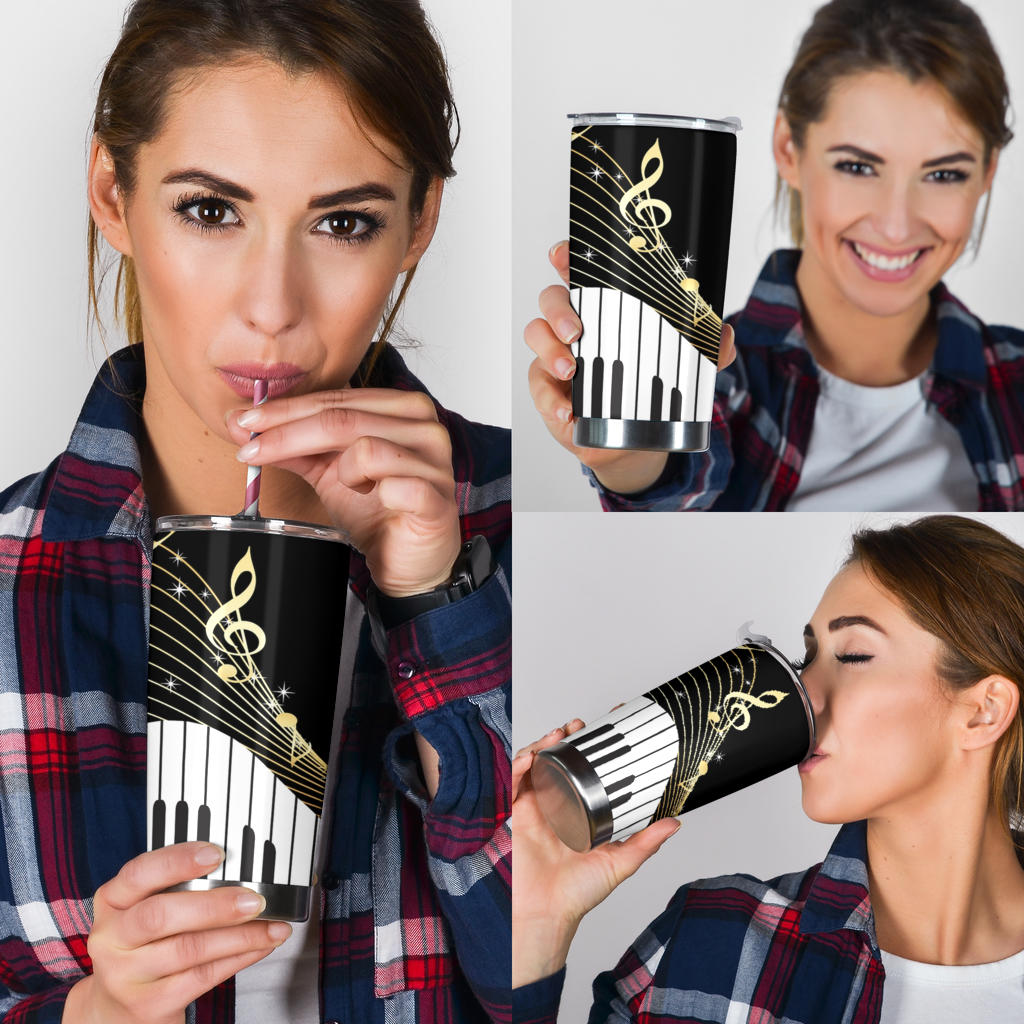 Music Notes With Piano Tumbler