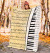 Piano Keys And Old Sheet Music Blanket