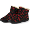 Red Music Notes Sheet Cozy Winter Boots