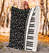 Piano Keys Musical Black Blanket