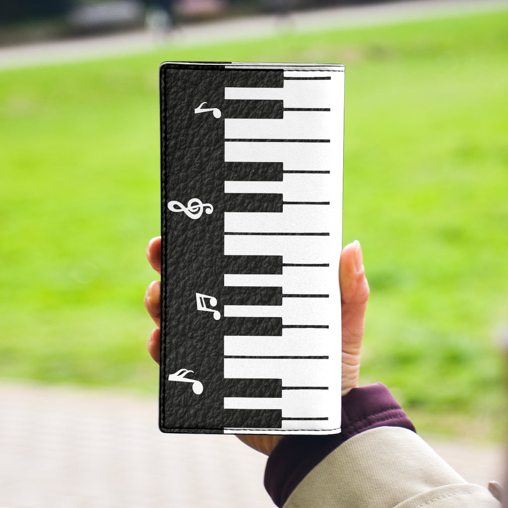 Piano Music Notes Leather Wallet