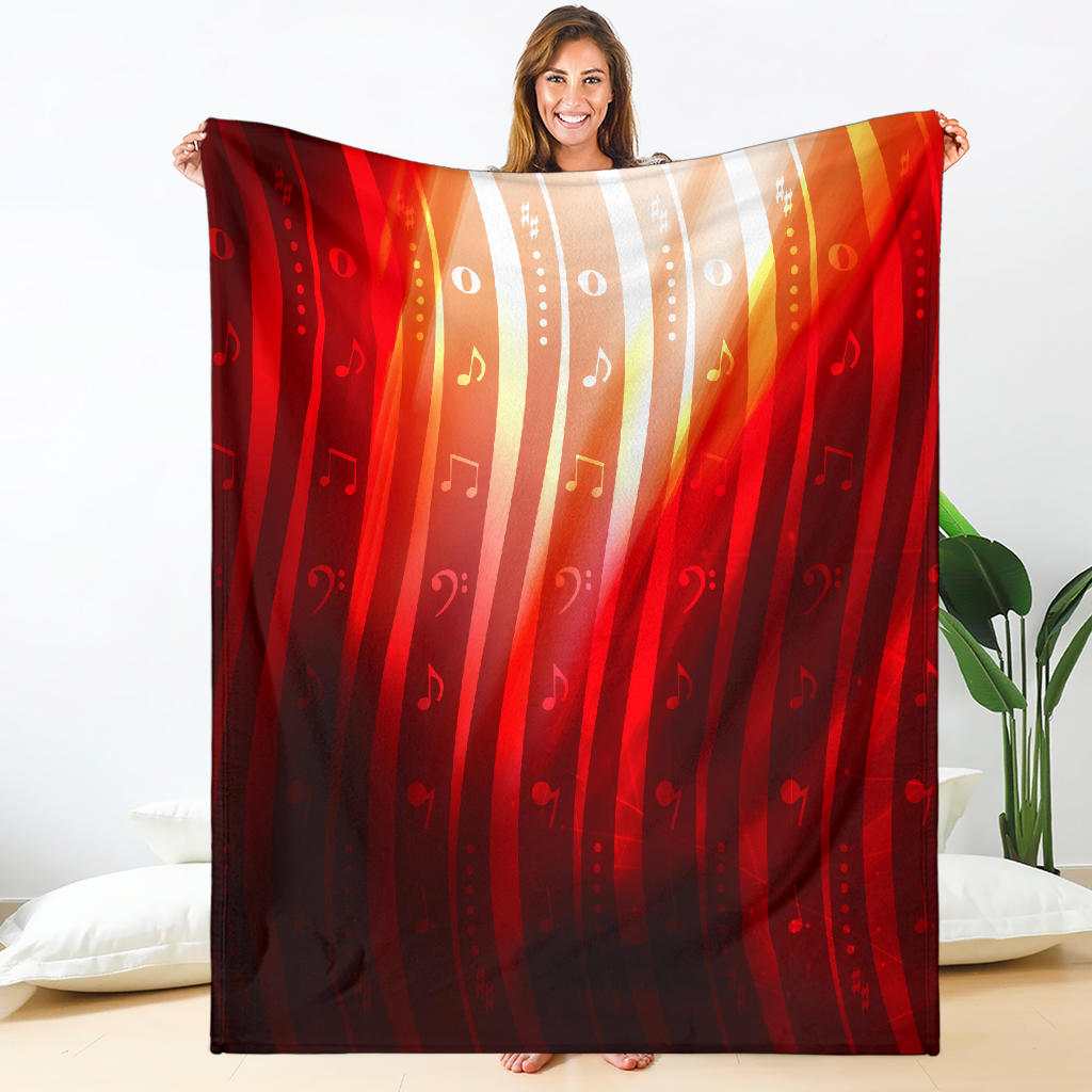 Music Notes Flame Blanket