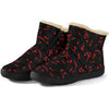 Red Music Notes Cozy Winter Boots