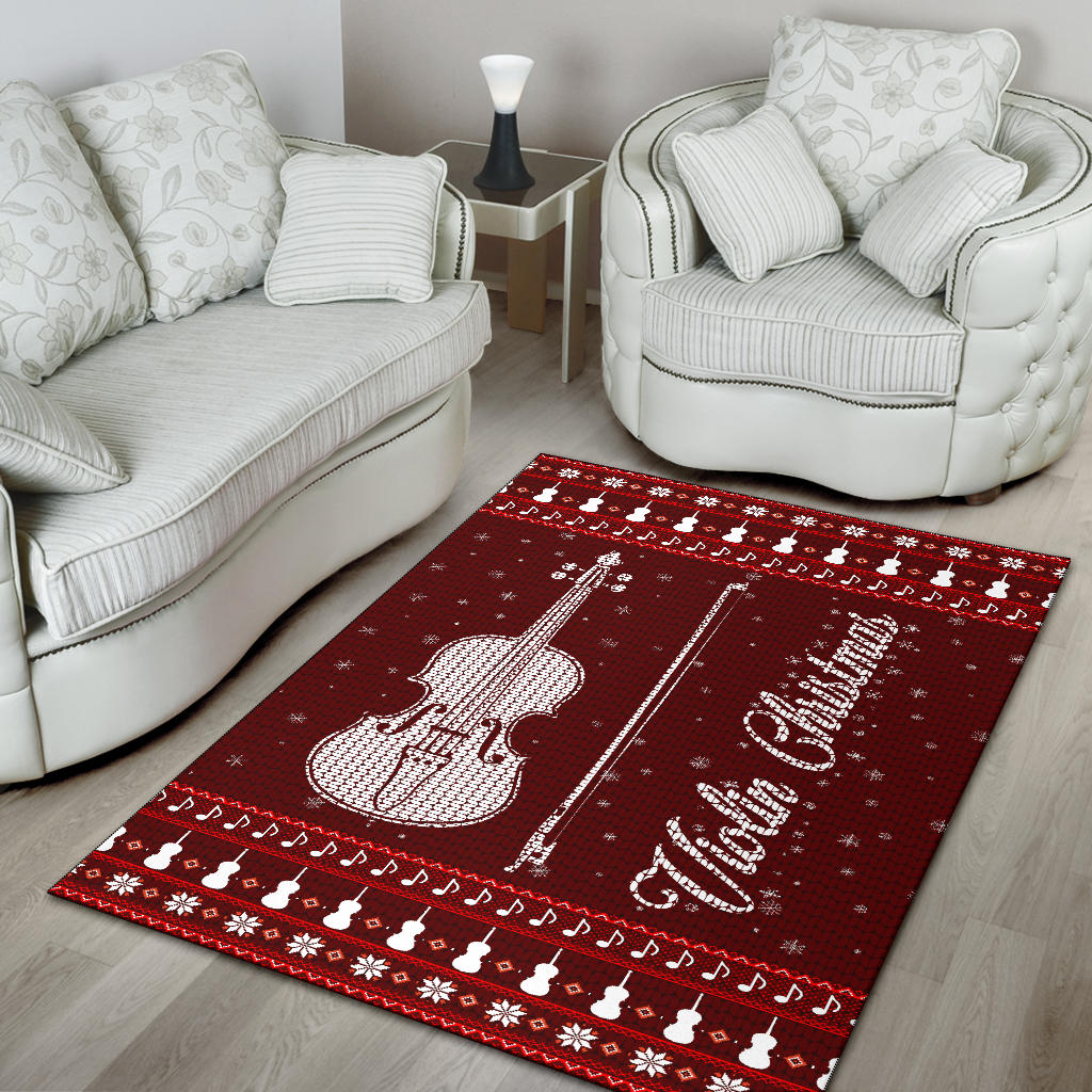 Violin Christmas Area Rug