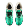 Music Notes Green Fur Boots