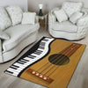 Piano Keys With Guitar Area Rug