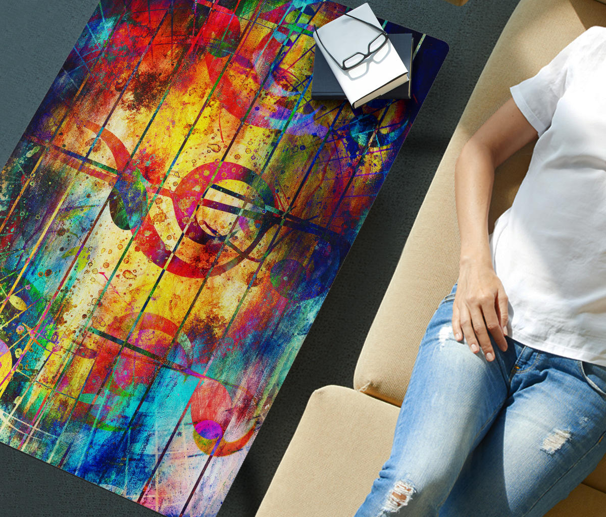 [USA Only] Abstract Musical Notes Rectangular Coffee Table