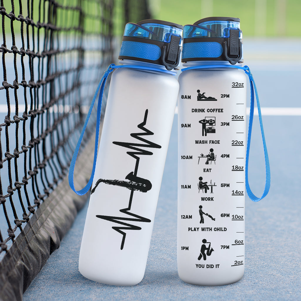Saxophone Heartbeat Hydro Tracking Bottle