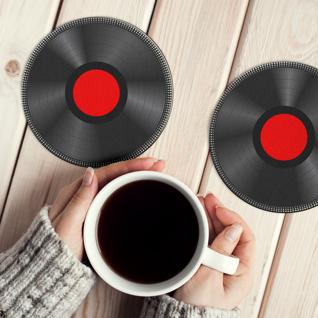 Vinyl Record Round Coasters