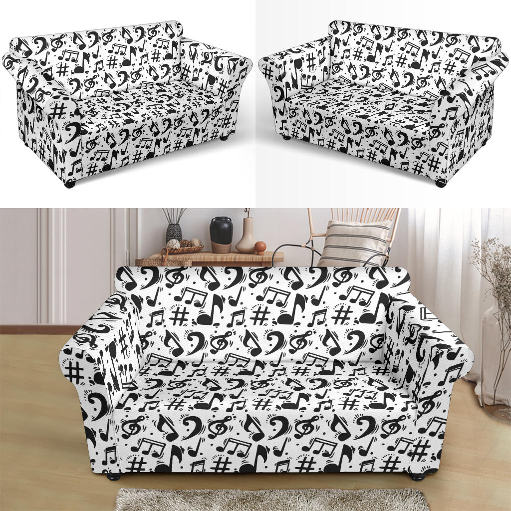 Music Notes Loveseat Slip Cover