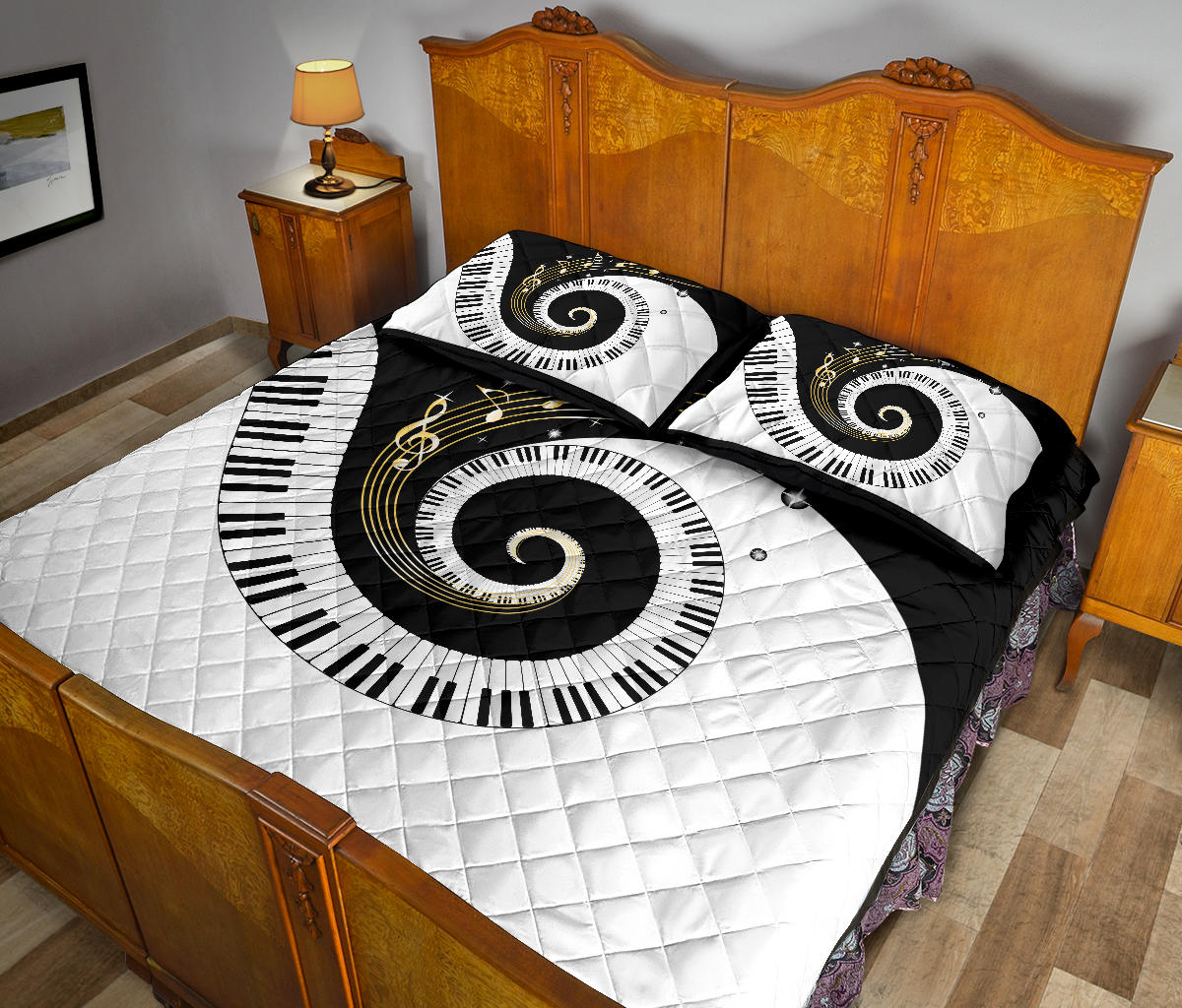Piano Art Music Quilt Bed Set