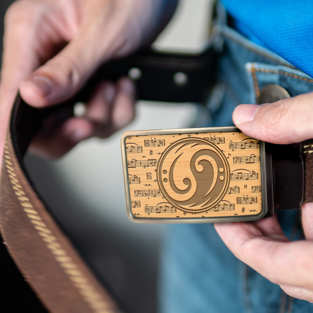 Yin Yang Bass Clef Belt Buckle