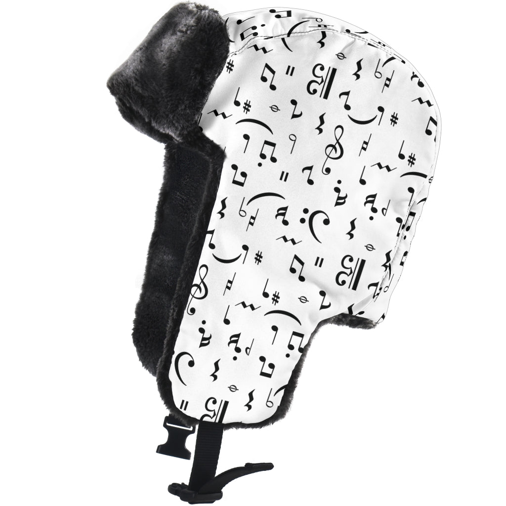 Musical Seamless White Trapper Hat