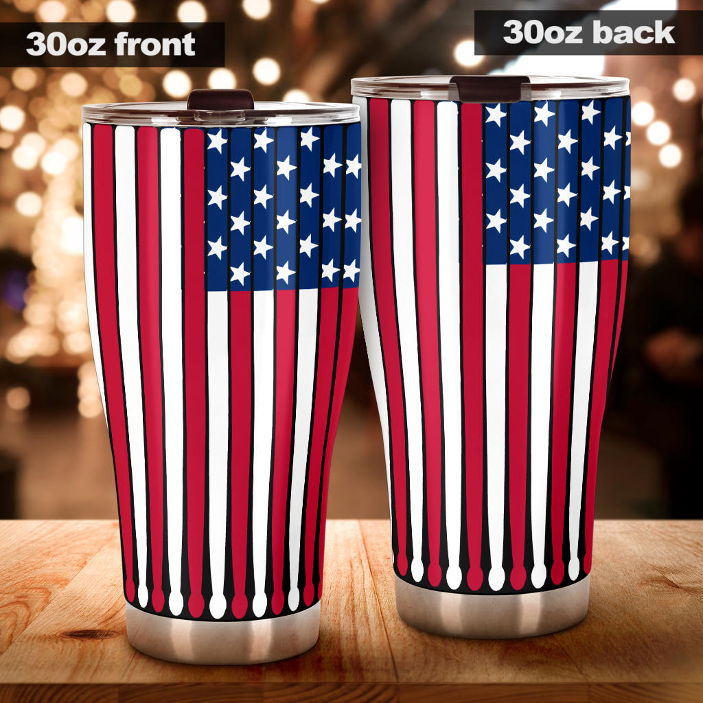 American Flag Drum Stick Tumbler - Tumbler / 30oz X-Large - { shop_name }} - Review