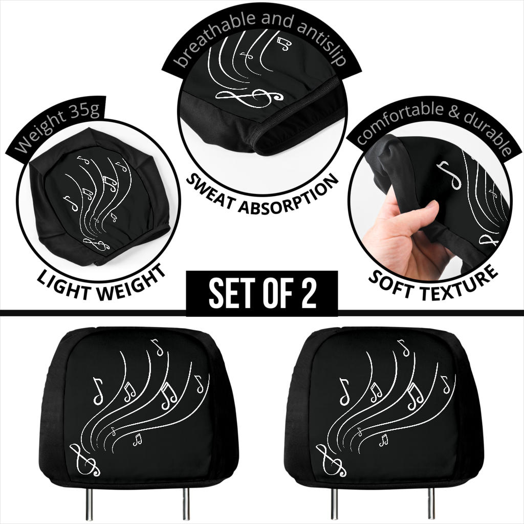 Music Notes Style Headrest Covers
