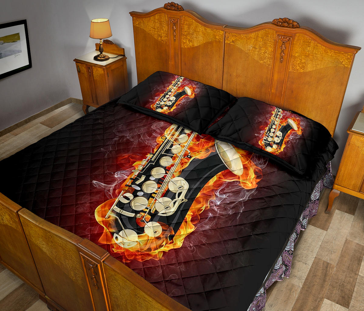 Saxophone Flame Quilt Bedding Set