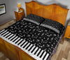 Music Notes And Piano Art Quilt Bed Set