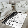 Music Notes And Piano Keys Area Rug