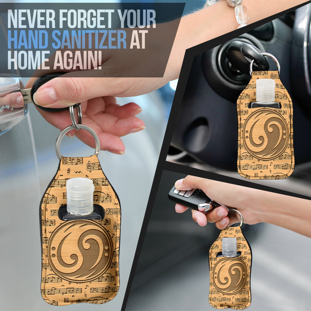 Yin Yang Bass Clef Sanitizer Bottle Keychains