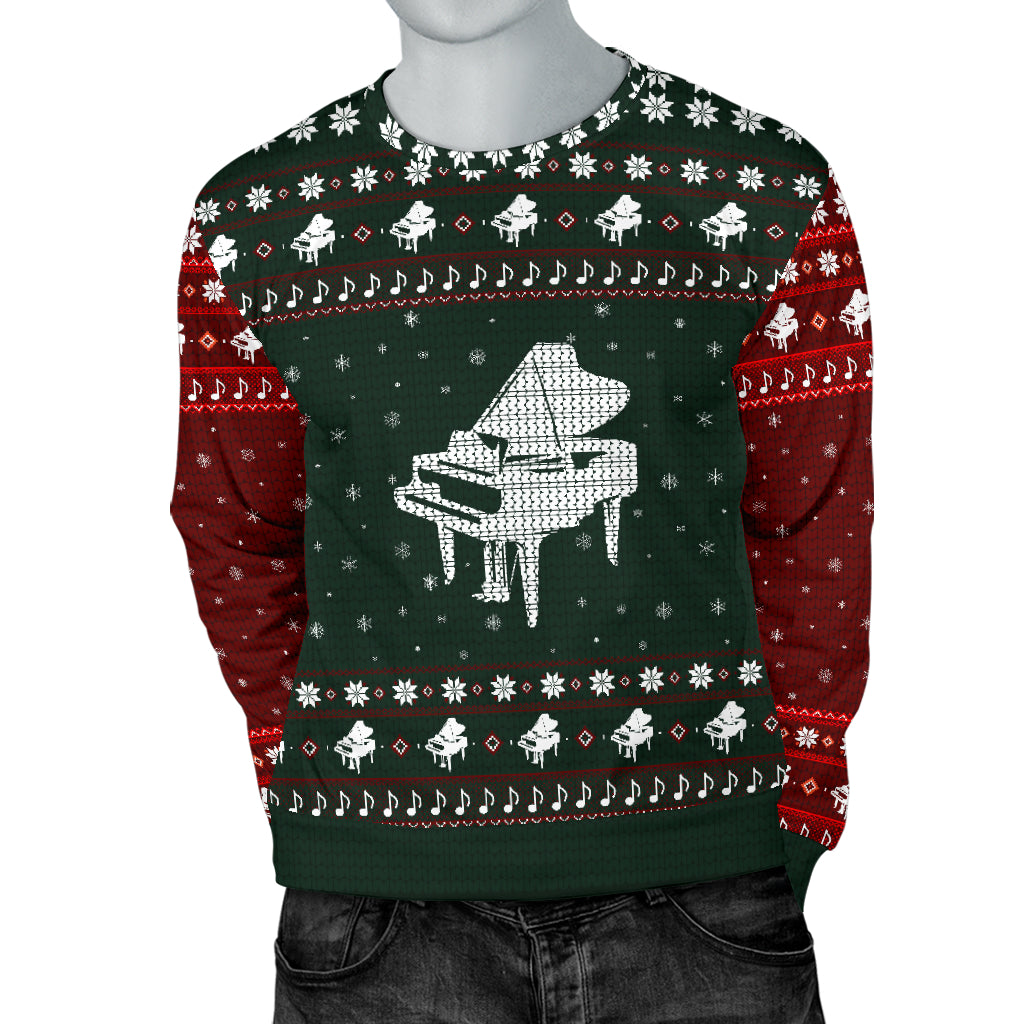 Piano Snowflake Men's Sweater