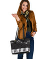 Piano Music Notes Leather Tote Bag