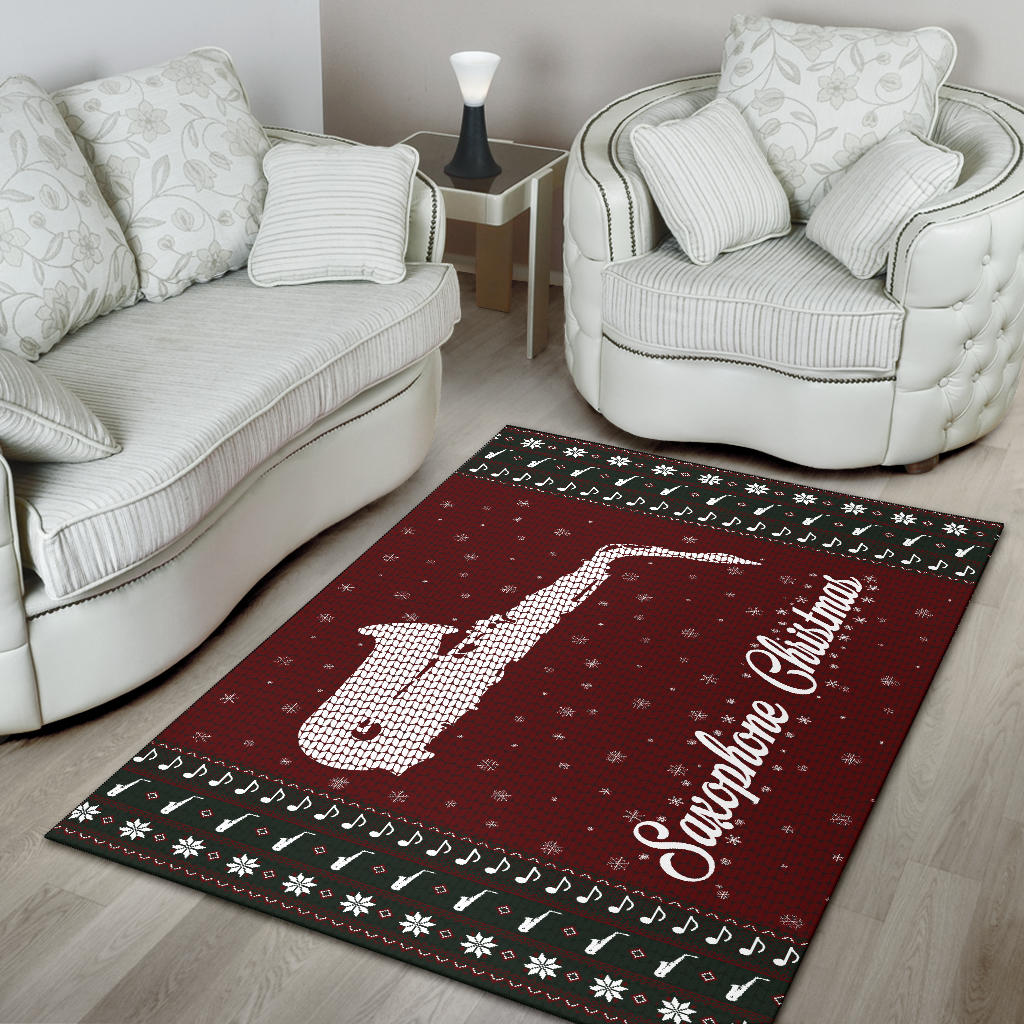 Saxophone Christmas Area Rug