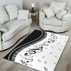 Musical Notes and Piano Keys Area Rug