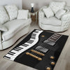 Piano And Black Electric Guitar Area Rug