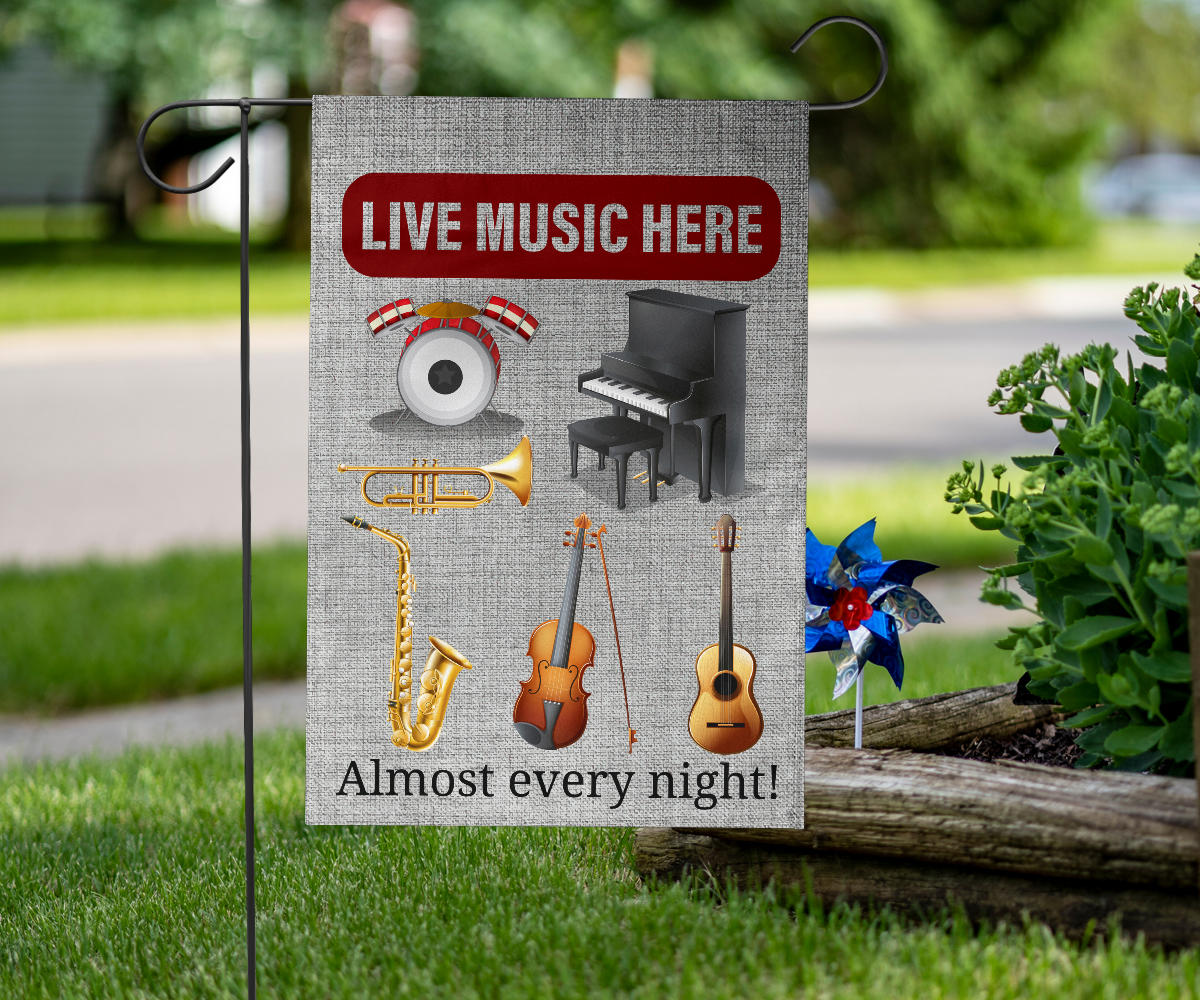 Live Music Here Flag
