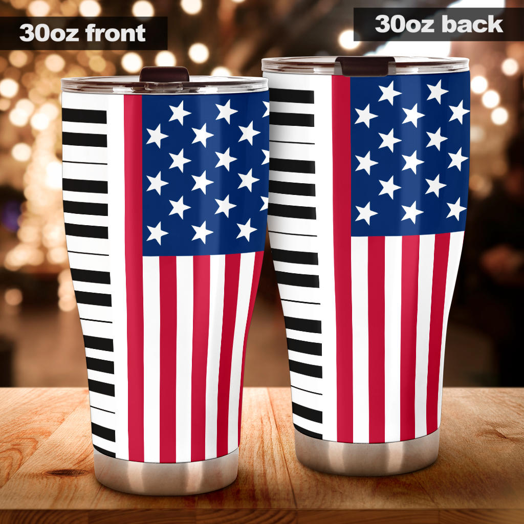 American Flag Piano Keys Tumbler - Tumbler / 30oz X-Large - { shop_name }} - Review