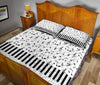 Musical Notes And Piano Art Quilt Bed Set