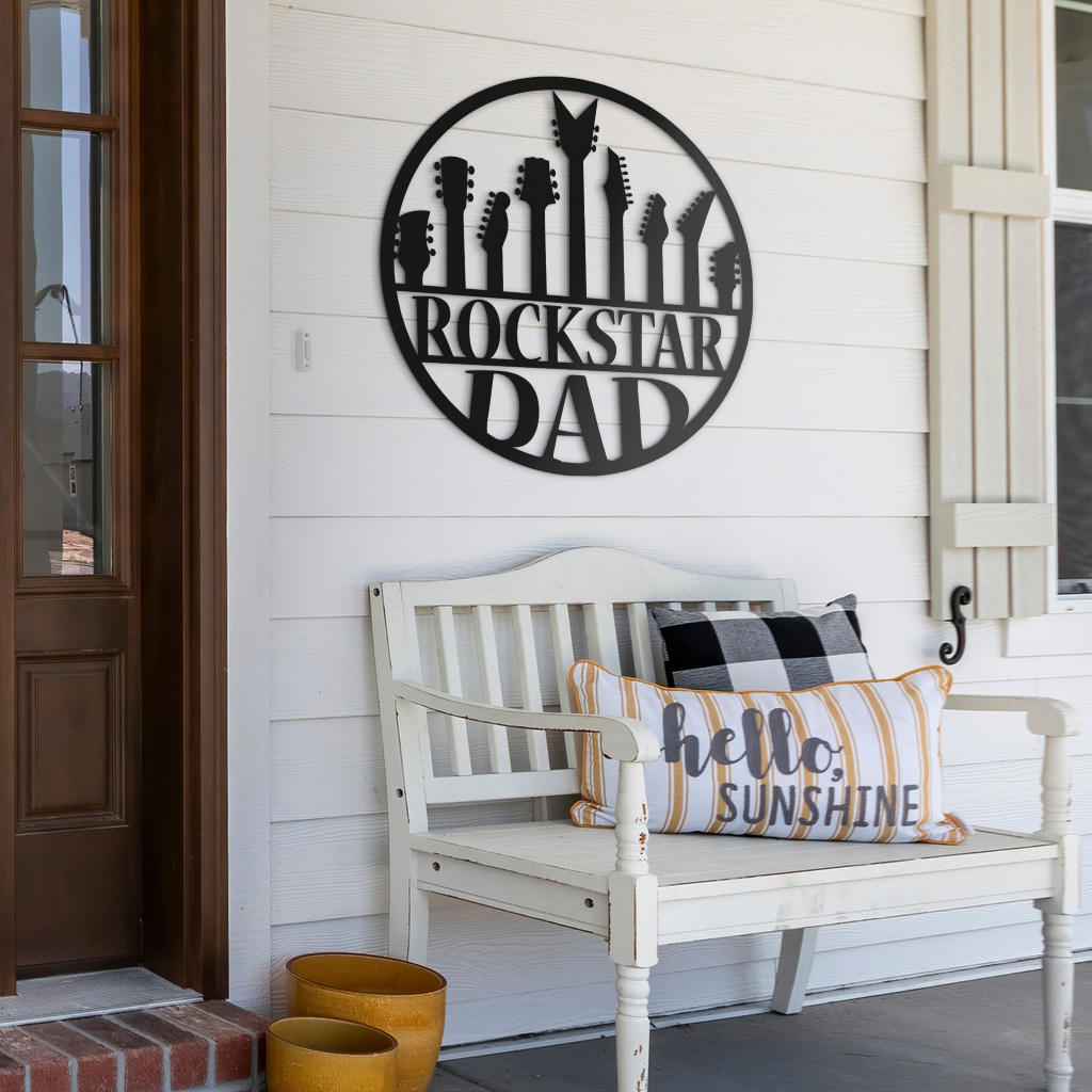 Rockstar Dad Metal Sign